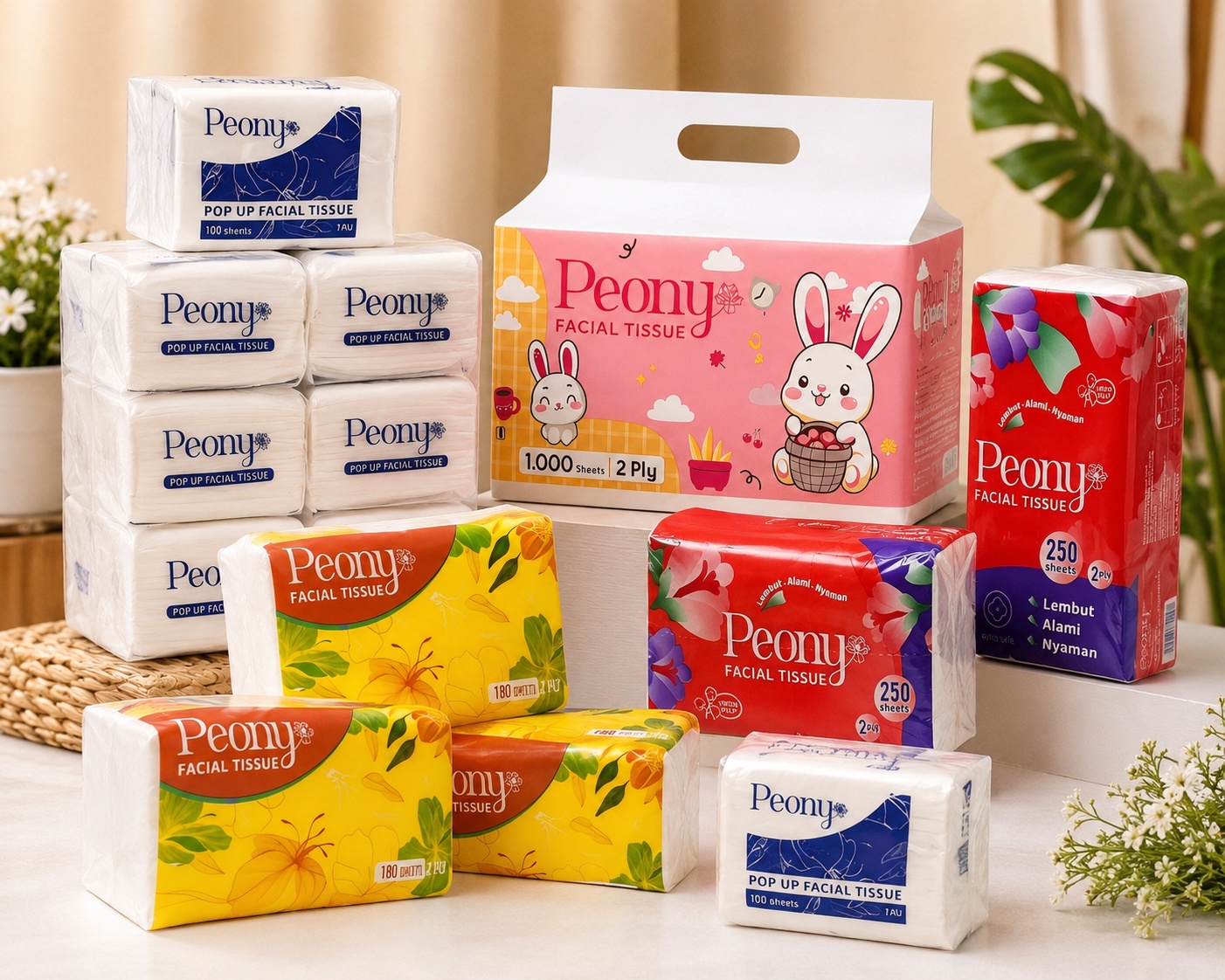 Peony Facial Tissue